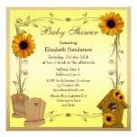 Fall-Babyparty-Sonnenblumen, Krippe u. Krähe Personalisierte Ankündigung