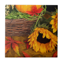 Fall-Ernte-Sonnenblumen Kachel