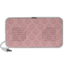 Falling Heart Cupcake Pattern iPod Speakers