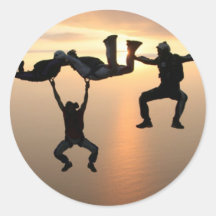 Fallschirmspringen Runde Sticker