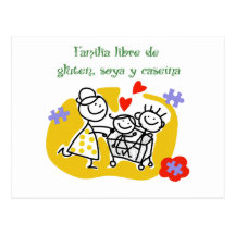 Familia Libre de Gluten, Soya y Caseina Tarjeta Postal
