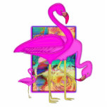 Familie der Flamingos Photoausschnitte