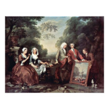 Familie Fountaine Familien-Porträt durch Hogarth, Ankündigung