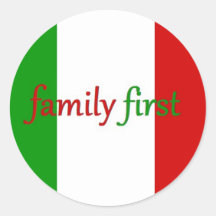 FAMILIE ZUERST - Italien/Mexiko/Familie Runder Sticker