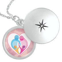 Familien-Liebe-HerzenLocket Personalisierte Halskette