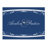 Fancilful Blumenblau-Save the Date Postkarte