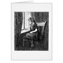 Fanny in der Bibliothek Grußkarte