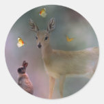 Fantasie eines Kindes Wald Runde Sticker