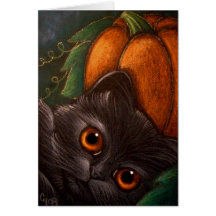 FANTASIEschwarzer CAT - HALLOWEEN-Karte