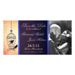 Fantasievolles Birdcage-Foto-Save the Date blaues  Photokarte