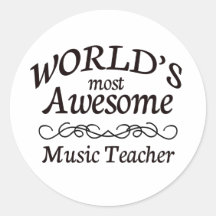 Fantastischster die Musik-Lehrer der Welt Runder Aufkleber