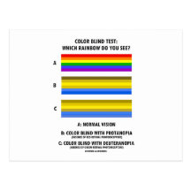 Farbblinder Test (Farben des Regenbogen-Visions-Te Postkarte