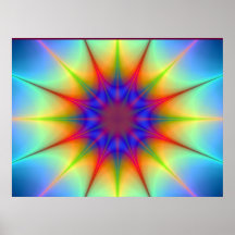 Farben in Form eines Atoms im Raum-Plakat