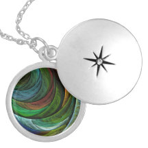 Färben Sie Ruhmabstrakten silbernen Locket Schmuck