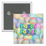 Farbige Ostereier - fröhliche Ostern Anstecknadelbutton