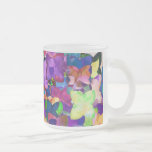 Farbiger Blumenmattierter Glasbecher Kaffeehaferl