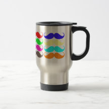 Farbschnurrbart Kaffee Tassen