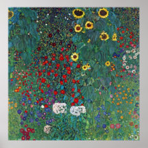 Farmergarden Sonnenblume, Klimt, Vintage Blumen Poster
