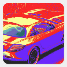 fast car square sticker