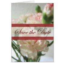 Fast weiße Gartennelken 6 Save the Date Wedding Karte