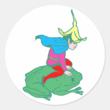 Fee fairy Frosch frog Runde Sticker