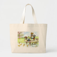 Feedinmg die Enten Tasche