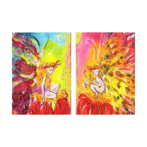 FEEN VON DÄMMERUNG, rotes gelbes blaues rosa Lila Leinwanddrucke