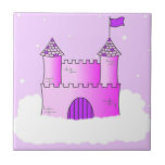 Feenhafte Geschichten-Schloss - rosa und lila Keramikfliese