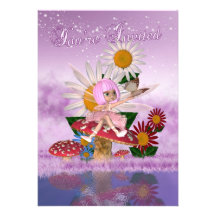 Feenhafte Prinzessin Birthday Party - feenhaftes P Personalisierte Einladungskarten