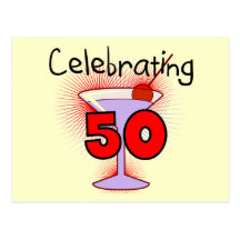 Feiern von 50 T-Shirts und von Geschenken Postkarte