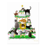 Feiertags-Katzen-Baum-kundengerechte Postkarte