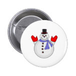 Feiertags-Schneemann Button