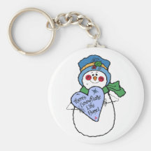 Feiertags-Schneemann Schlüsselanhänger
