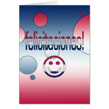 Felicitaciones! Amerika-Flagge färbt Pop-Kunst Grußkarten