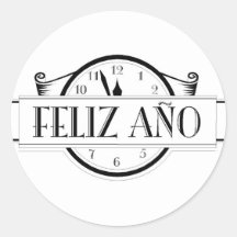 Feliz Ano Runde Aufkleber