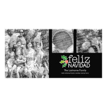 Feliz Navidad - Collage mit 3 Fotos Photo Karten Vorlage