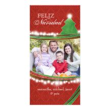 Feliz Navidad freudige Weihnachtsfamilien-Fotokart