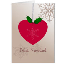Feliz Navidad, Schneeflocken der Liebeherz-Form n Karten