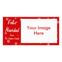 Feliz Navidad Schneeflocken Photo Karte