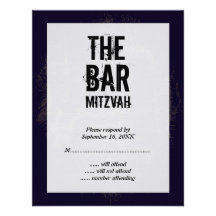 Felsen-Band-Bar Mitzvah Antwort-Karte Individuelle Einladungskarten