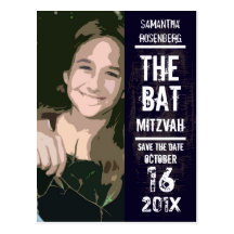 Felsen-Band-Schläger Mitzvah Save the Date Postkarte