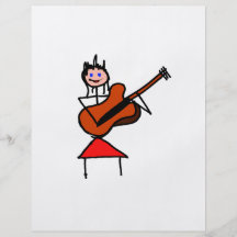 female guitar stick figure brown gtr blue eyes red flyer