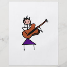 female guitar stick figure brown w pink face flyer