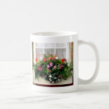 Fenster-Kasten-Blumen Tasse