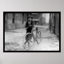 Fernschreiber-Bote-Junge Waco, Texas 1913 Posterdruck