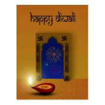 Festliches Diwali - Postkarte