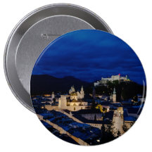 Festung Hohensalzburg Schloss an der Dämmerung Öst Anstecknadelbuttons