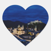 Festung Hohensalzburg Schloss an der Dämmerung Öst Aufkleber