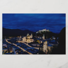 Festung Hohensalzburg Schloss an der Dämmerung Öst Flyerdesign