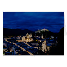 Festung Hohensalzburg Schloss an der Dämmerung Öst Grußkarten